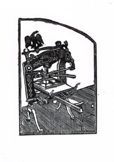 Columbian platen press wood engraving